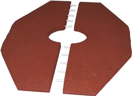 Rubbertegels voor wipkip - 90 x 129 cm - 50 mm dik - Rood