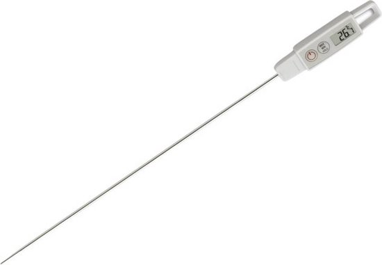 TFA Dostmann digitale keuken,- insteekthermometer Thermo Jack, 30.1047.05, zakthermometer, ideaal voor de temperatuurcontrole van voedsel en dranken, afwasbar, rood, (L) 116 (192) x (B) 38 x (H) 20 mm