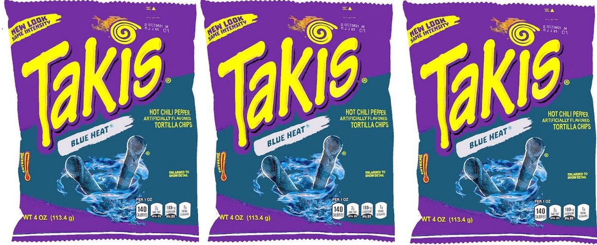 Takis Blue Heat - 3 Pack - Buitenlandse Chips - Hete Chips