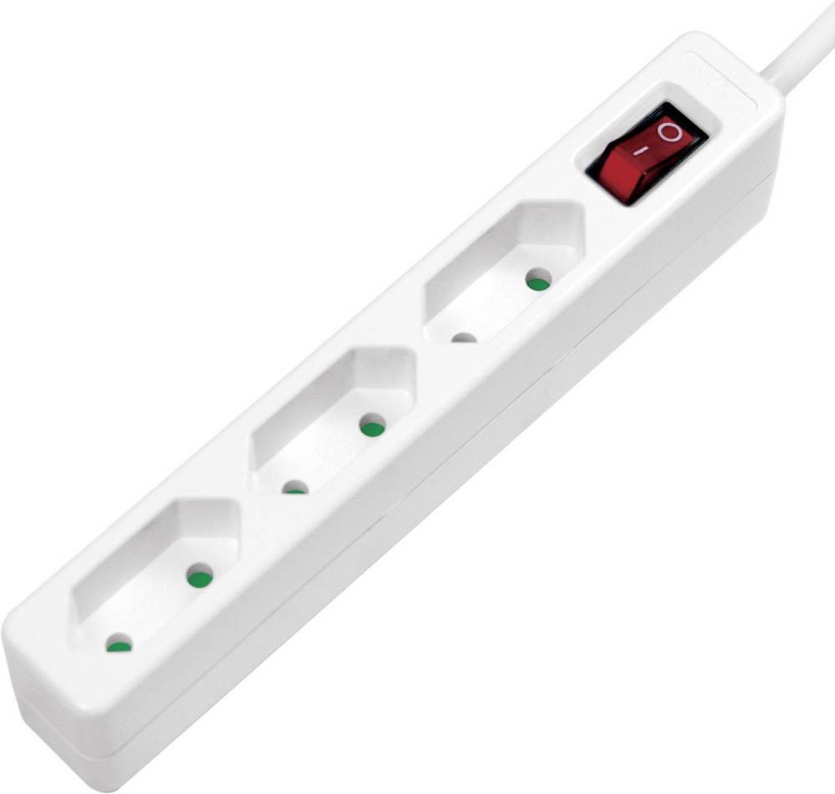Allocacoc PowerBar EU - Câble de 1,5 mètre - multiprise plate - Blanc /  Rouge 