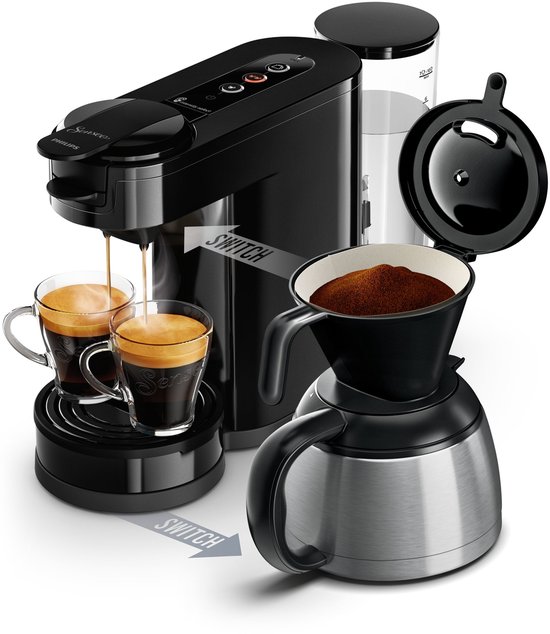 Philips Senseo Switch HD6592/60 - 2-in-1-koffiezetapparaat met filterkoffie en koffiepads - Zwart