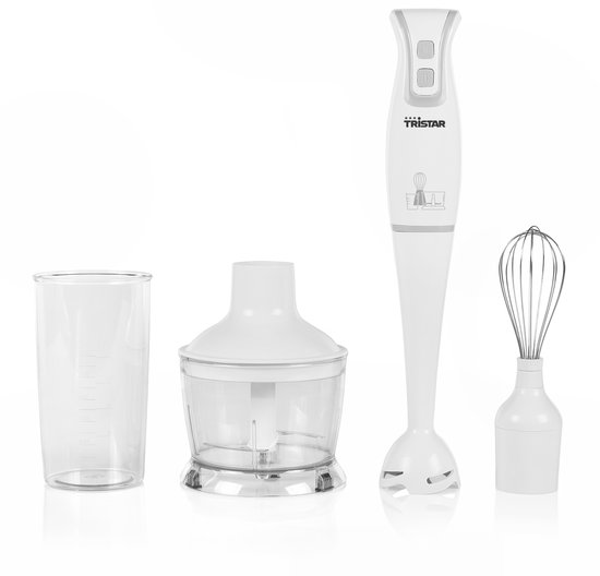 Tristar MX-4801 Staafmixer Set - Voor blenden, hakken en kloppen - Vaatwasserbestendig - Wit