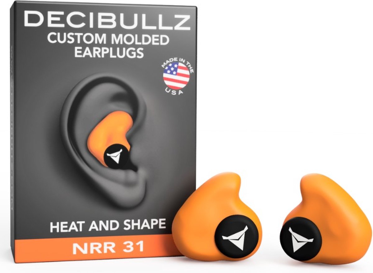 Bouchons d'oreilles moulés sur mesure Decibullz - Orange | bol