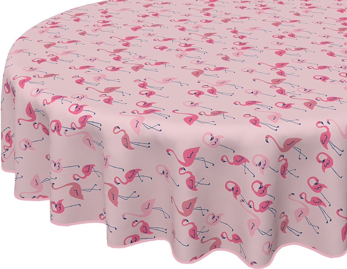 Bluvardi Katoenen Tafelkleed - Ø150cm - Flamingo