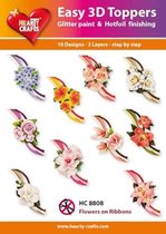 Hearty Crafts - Easy 3D Toppers - Flowers on ribbons - HC8808