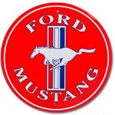 Ford Mustang  .  Aluminium wandbord Ø 60 cm.