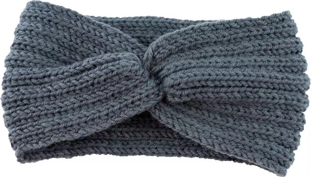 Dames Oorwarmer – Winter – Grijs – Zachte Wollen-Look - Dames Winter Haarband