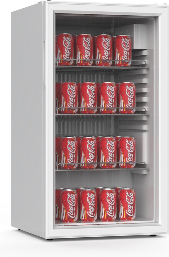 Koelkast: Mini koelkast - 80 liter - Glasdeur - Wit - Promoline, van het merk promo line