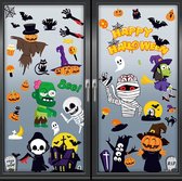 Raamstickers set Halloween stickers Raamdecoratie | Heksen | Spoken | Zelfklevend | Herbruikbaar | Raamfolie | Waterdicht | 4 Vellen | Dubbelzijdig | PVC