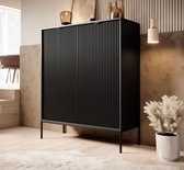 Meubella - Dressoir Navil - Zwart - 104 cm - Hoog