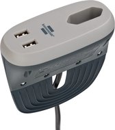 brennenstuhlÂ®estilo stekkerdoos voor banken met USB-aansluitingen (design stekkerdoos met 1x Eurostekker en 2x USB-lader, stekkerdoos met houdstang) antraciet/grijs