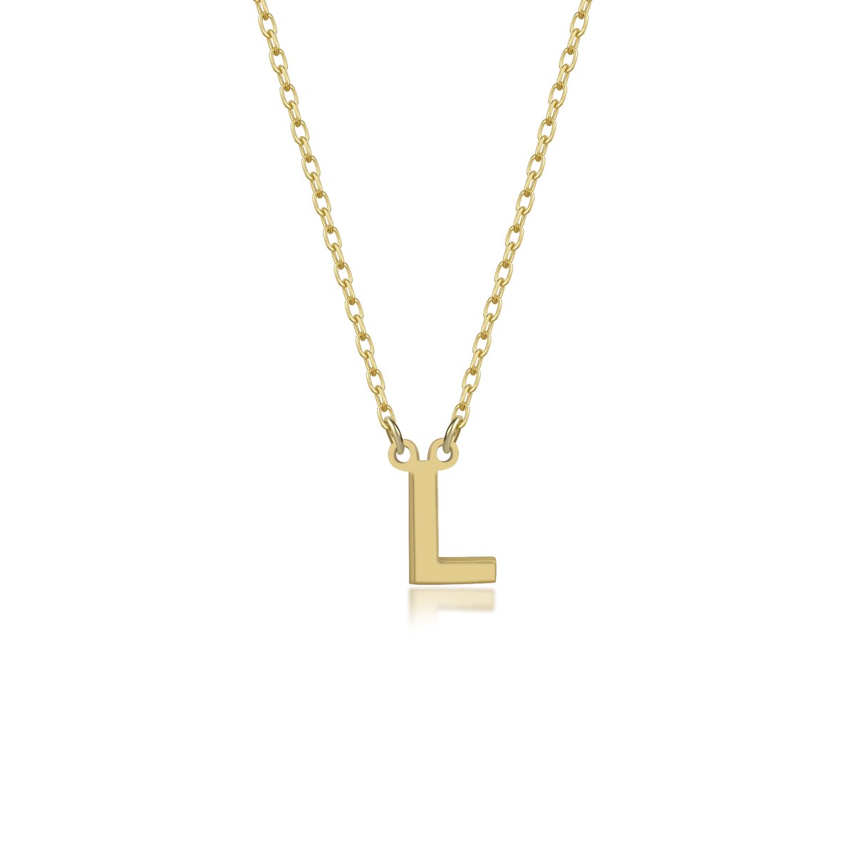 Letter L Initial Gold Plated Ketting Zilver (925 sterling) Trendy Minimalistisch Combi Bedel Goudkleurig Dames Meisje | Cadeau Voor Vrouw