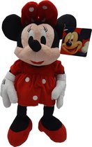Disney - Mickey Mouse - Minnie - Pluche Knuffel - Rood - Koord met Zuignap - 30 cm