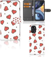 Beschermhoes Motorola Moto G22 Telefoonhoesje Cadeau voor Vriendin Hearts
