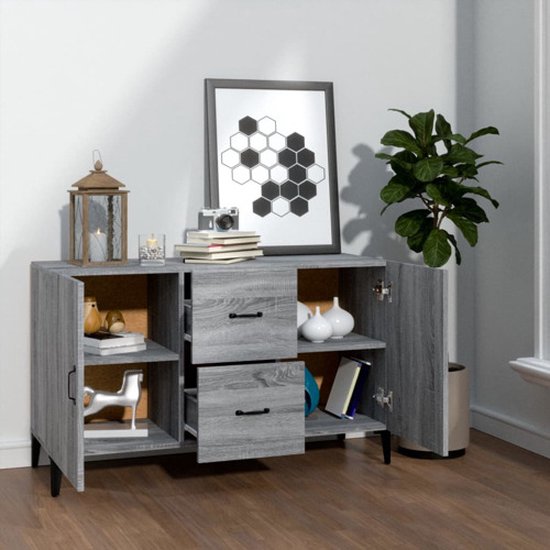 vidaXL Buffet 100 x 36 x 60 cm Bois décoré Chêne Sonoma gris coloré