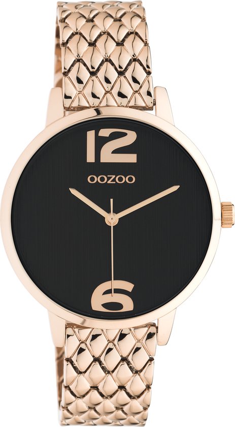 OOZOO Timpieces - rosé goudkleurige horloge met rosé goudkleurige roestvrijstalen armband - C11024
