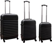 Koffer 3x - Kofferset Zwart ABS Royalty Rolls