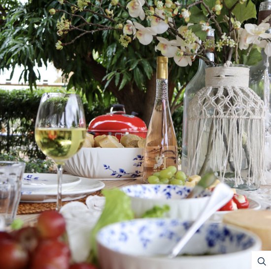 Heinen Delfts Blauw - Bol - Blauw Fold - Groot - Saladier - Bol de service