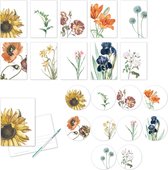 Ansichtkaarten & Onderzetters BOTANICAL - bloemen - design - kaarten