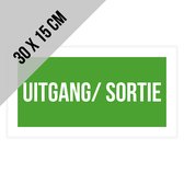 Pictogram/ bord | "Sortie/ Uitgang" | 30 x 15 cm | Dikte: 1 mm | Exit | Doorgang vrijhouden | Brand | Nooduitgang | Frans | Tweetalig | NL/ FR | 1 stuk