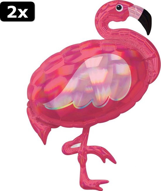2x Folie Ballon Flamingo 71x83 cm