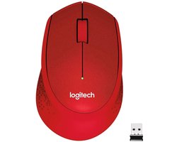 Logitech M330 Silent Plus - Draadloze Muis - Rood