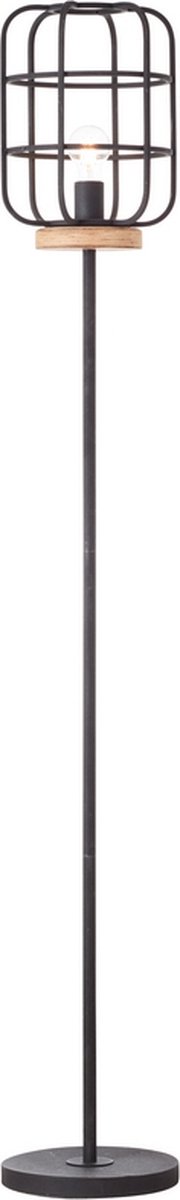 Brilliant Vloerlamp Gwen Zwart Hout E27