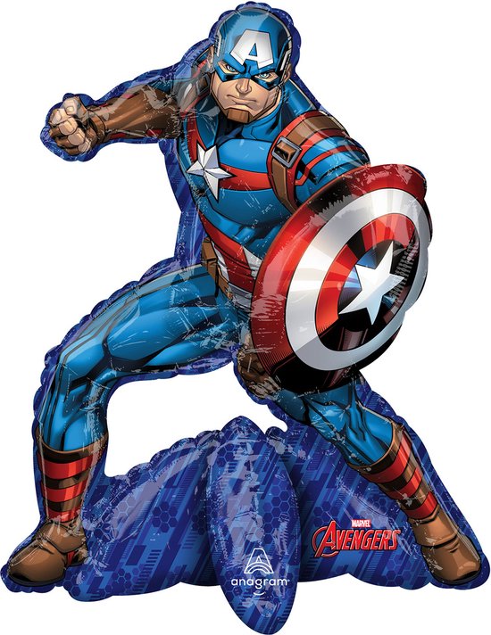 Marvel - The Avengers - Captain America - Folie tafel ballon - 3D Shape - Leeg - 1 Stuks