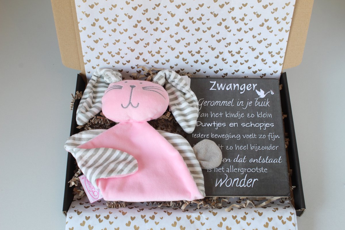 Goedkoopste Brievenbus cadeau knuffelkonijn roze - cadeau zwangerschap - kraam cadeau - babyshower