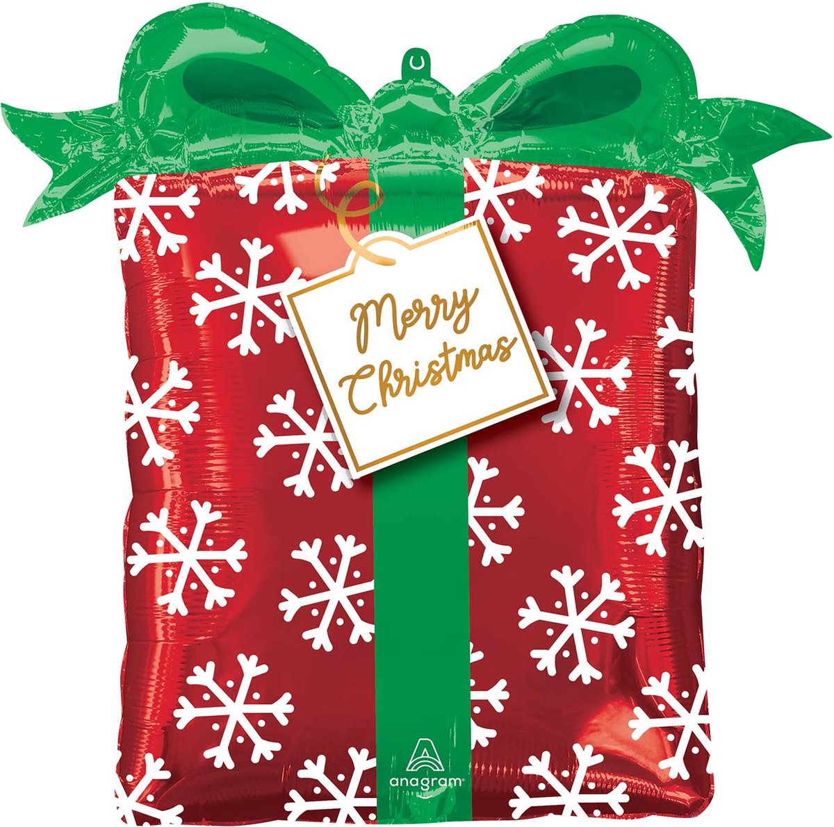 Amscan - Folieballon - Kerst Cadeau - 63x63 cm - Leeg - 1 Stuks.