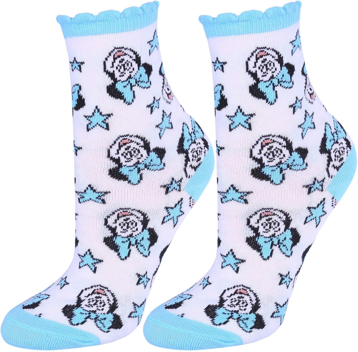 Wit-blauwe sokken met sterren - Minnie Mouse DISNEY / 31-34