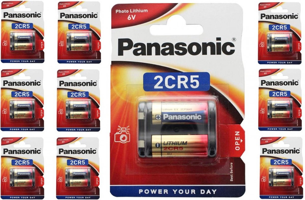 Panasonic 2CR5 6V Lithium Batterij 10x Blisters