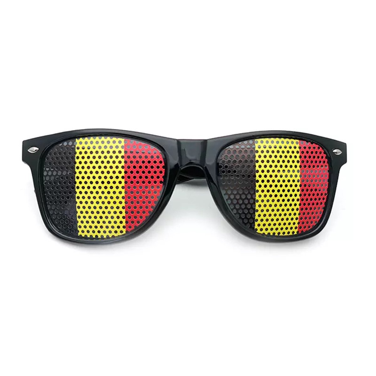 Freaky Glasses - Pinhole zonnebril België - Festivalbril - Bril - Feest - Glasses - Dames - Heren - Unisex -Kunststof - zwart - geel - rood