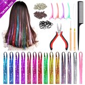 Beauty Solutions® - Hair Tinsel Glitter Extension Kit - Fairy Hair - Hairtinsel - 14 Kleuren - Pride - Hittebestendig - Inclusief Hulpmiddelen - Zomer - Carnaval - Tiktok