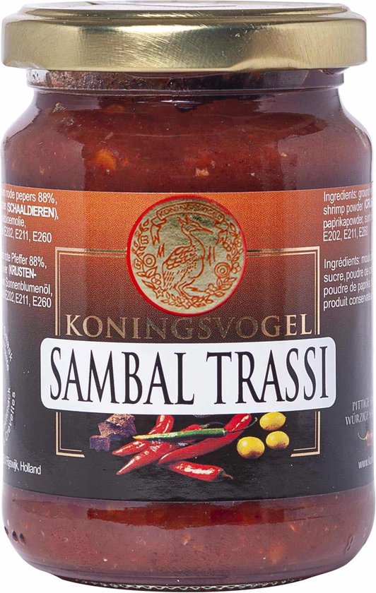 Koningsvogel® | 6 x 200 gram Sambal Trassi | Voordeelpak | oosterse keuken | Aziatisch koken