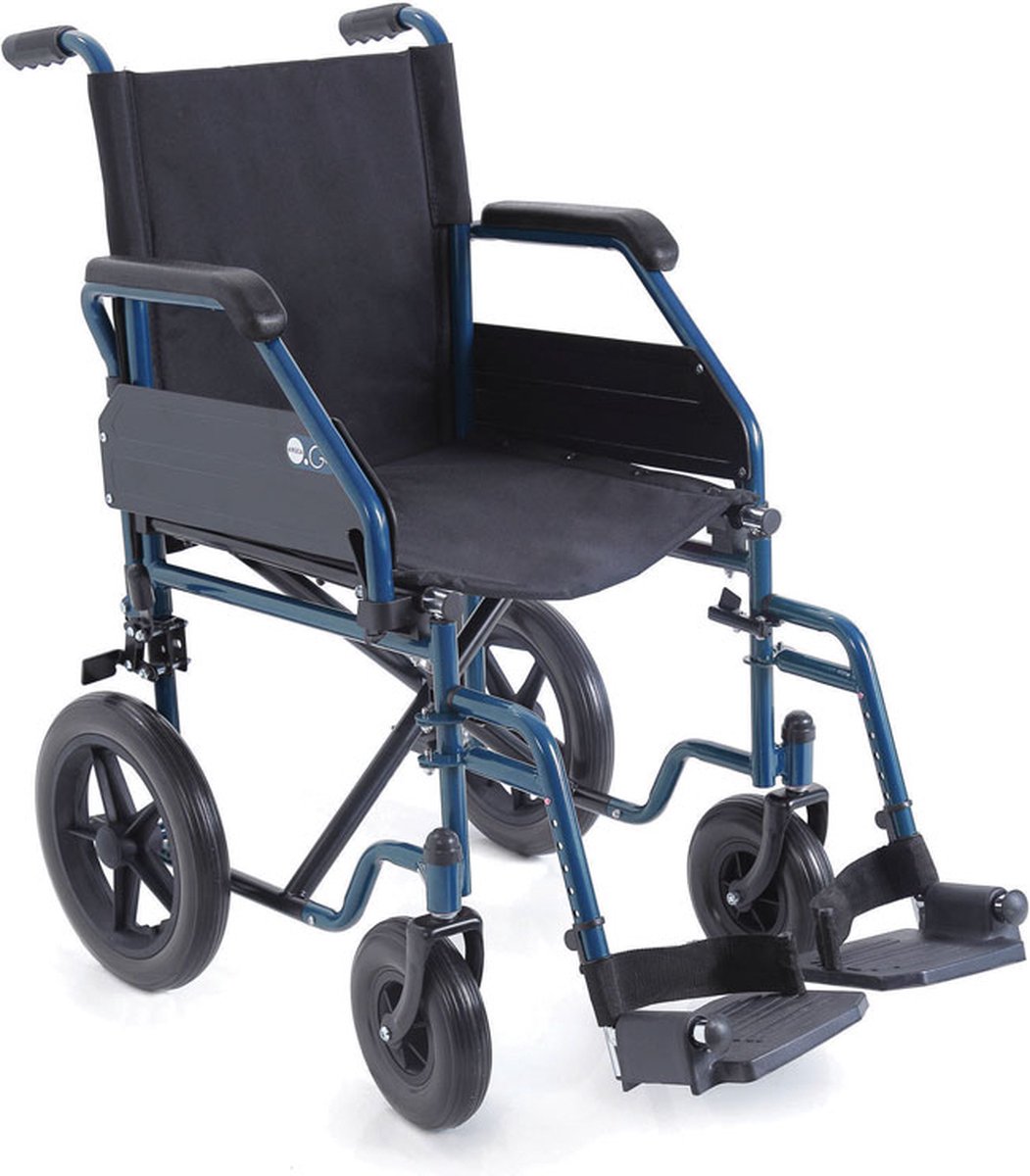Goedkoopste Moretti - GO! opvouwbare transportrolstoel - blauw