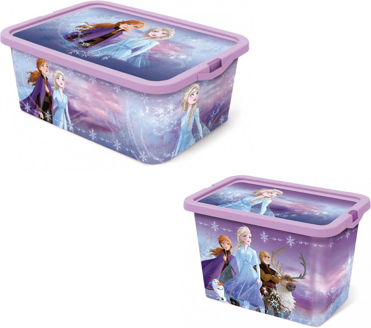 Disney Frozen Ice Magic Click opbergdoos set - Blauw - 2 stucks - 13L+7L - met deksel - Storage - kunststof - box - Kinderen - 3 jaar - Gift - Cadeau