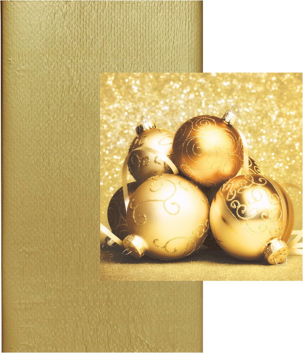 Kerst thema tafelkleed/tafellaken met servetten set goud