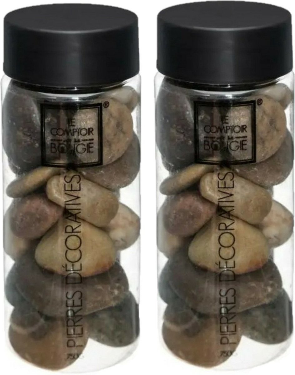 Atmosphera Grote decoratie stenen - bruin - 2x pot 750 gram - hobby - decoratiestenen - Aquarium en vazen vulling
