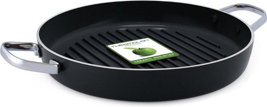 GreenPan Essentials Keramische Ronde Grillpan 28 cm Zwart