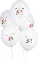 Ballonnen eenhoorn - unicorn - 5 stuks - 30 cm opgeblazen - helium en lucht