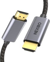 Nexibo 8K HDMI Kabel 2.1 - 48Gbps - Ultra HD & Ultra High Speed 120Hz - Gevlochten Nylon - 2 Meter