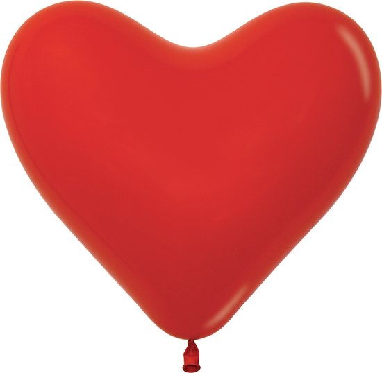 sempertex hartvormige ballonnen 50 stuks rood