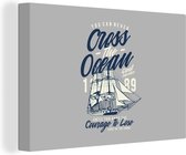 Peinture sur toile Bateau - Voile - Rétro - 30x20 cm - Décoration murale - Cadeau Vaderdag - Cadeau - Cadeau pour lui - Astuce - Hommes