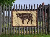 'Meat chart' tuinposter | 150x100cm