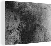Toile Peinture Mur avec une fissure - noir et blanc - 120x90 cm - Décoration murale