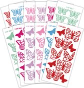 Stickerset Gekleurde Vlinders - 12 stickervellen
