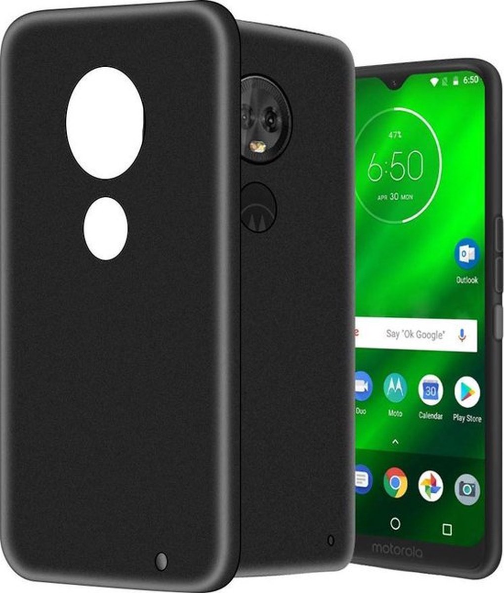 HB Hoesje Geschikt voor Motorola Moto G7 & G7 Plus - Siliconen Back Cover - Zwart