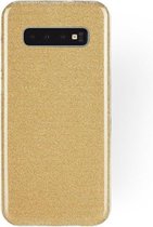 HB Hoesje Geschikt voor Samsung Galaxy S10 Plus - Glitter Back Cover - Goud