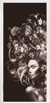 Deursticker Bloemen - Vrouw - Natuur - 80x205 cm - Deurposter
